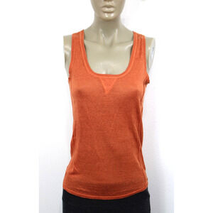 Knitted by IKKS Women's Sleeveless Orange Knit Sweater 0.616 Decoration Linen S